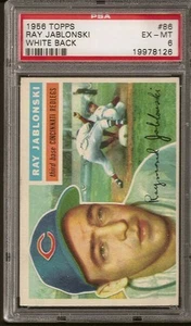 1956 Topps # 86 Ray Jablonski White Back PSA 6 - Picture 1 of 1