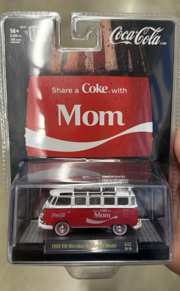 M2 Machines Share A Coke With MOM Coca Cola 1959 VW Microbus Deluxe USA 2024 - Image 1 of 1