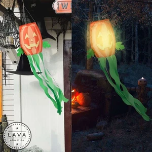 Calzini a vento zucca Halloween da esterno da appendere bandiera Halloween decorazione giardino - Foto 1 di 14