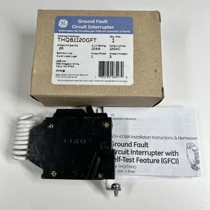 GE THQL1120GFT Ground Fault Circuit Interrupter 1-Pole 20A 120V GFCI Breaker - Picture 1 of 5