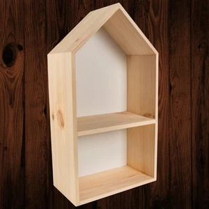 Schmales Holzhaus Formvitrine | 22x12x40cm | Wanddekor - Bild 1 von 9