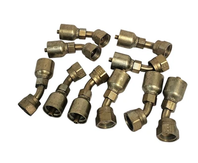 ЛОТ ИЗ 10 НОВЫХ ОБЖИМНЫХ ГИДРАВЛИЧЕСКИХ ФИТИНГОВ ДЛЯ ДОМА PARKER 1J743-6-4 45 ГРАДУСОВ. - Изображение 1 из 3