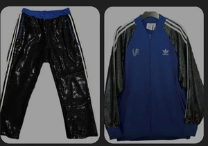 KORN X ADIDAS Originals Black Sequin Track Suit Jacket & Pants 2XL NRFP - Picture 1 of 11