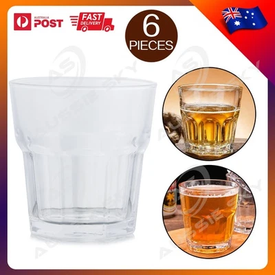 6Pcs Whiskey Old Fashioned Glass Tumbler Set Clear Bar Pub Drinkware Cups - image 1 of 3