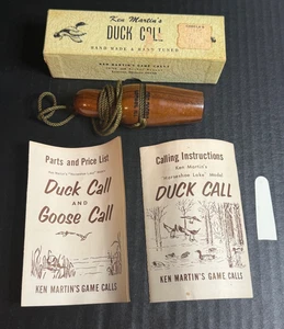 Vintage Ken Martin Horseshoe Lake Duck Call NOS in BOX Paperwork - Picture 1 of 15