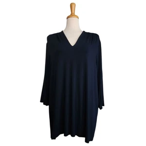 J. Jill Wearever Collection Jersey Knit Top Tunic Pullover Navy Blue Women's XL - Picture 1 of 9