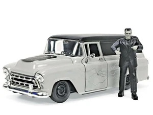 JADA 32191 CHEVROLET SUBURBAN W/ FRANKENSTEIN'S FIGURE GREY HOLLYWOOD RIDES 1957 - Picture 1 of 1