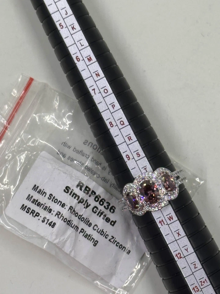 Anillo Bomb Party RBP6636 Simplemente Giftado LC Rodolita Circonita Circonita Sobre Rodio Talla 10 Foto 1 de 1