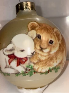 Ornamento de sello vintage Reino pacífico 1990 El león y el cordero - Imagen 1 de 7