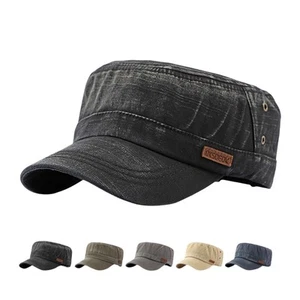 Cappello uomo cotone esercito berretto militare piatto cappello sole autista cabbie camionista retrò - Foto 1 di 17