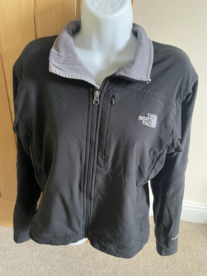Ladies North Face black/grey  zip top fleece lined sz M (10/12) - Image 1 of 4