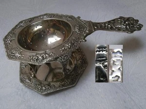 ANTIKE TEESIEB AUS SILBER 800-ER UM 1880 - Picture 1 of 6