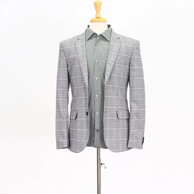 Abrigo Blazer Chaqueta H&M 38R Gris Deportivo Cuadros 2B Poliéster Foto 1 de 4