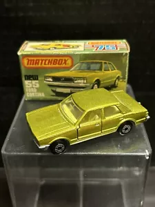 RARE MATCHBOX SUPERFAST 55 FORD CORTINA METALLIC GREEN ANTIFREEZE CREAM INTERIOR - Picture 1 of 8