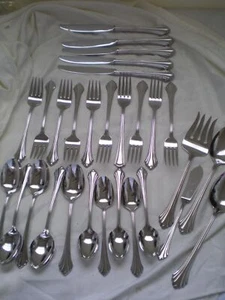 Juego de 30 cubiertos Oneida BANCROFT cuchillo cuchara tenedor 5 piezas ajuste de lugar para 5 - Imagen 1 de 5