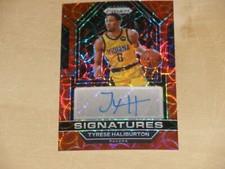2022-23 Panini Prizm Signatures Choice Red Prizm Auto #TYH Tyrese Haliburton