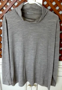 HEDRENA SKIVVY LONG SLEEVE TOP BEIGE MARLE 100% MERINO AUS MADE SIZE 4XL 'NEW' - Picture 1 of 5