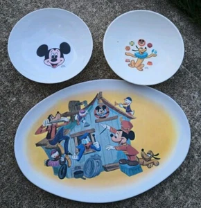 Mickey Mouse Club Tablett Pluto, Mickey Schale Stetson Melmac Geschirr - Bild 1 von 21