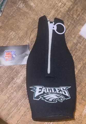 PHILADELPHIA EAGLES BOTTLE HOLDER COOZIE KOOZIE COOLER WITH ZIPPER Cover
