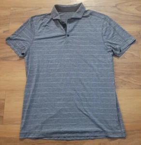 Lululemon Evolution Stripe Poloshirt Herren Größe L Athleisure meliert blau grau - Bild 1 von 4