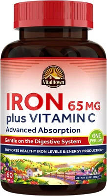Hierro 65 mg con vitamina C - Fortalecimiento de la sangre y apoyo energético Foto 1 de 4
