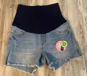 New With Tag Song Maternity Denim Jean Cut Off Shorts Size Medium - Picture 1 of 10