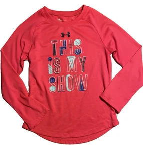 Under Armour Girls Neon Pink Loose Fit Tech Long Sleeve Shirt Youth Size 5 GUC - Picture 1 of 13