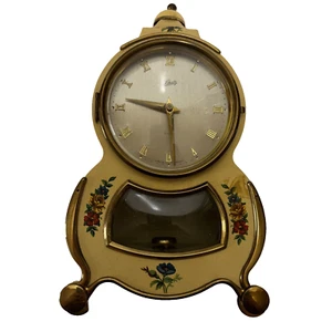 VINTAGE SCHATZ 400-DAY OR ANNIVERSARY CLOCK WITH DECORATIVE FLORAL MOTIFS - Bild 1 von 8