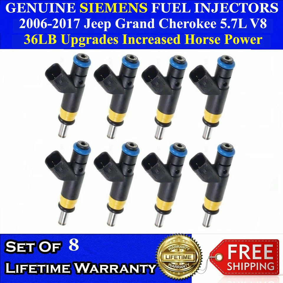 8X OEM Siemens Fuel Injectors For 2006-2017 Jeep Grand Cherokee 5.7L 36LB HP+ Foto 1 de 1