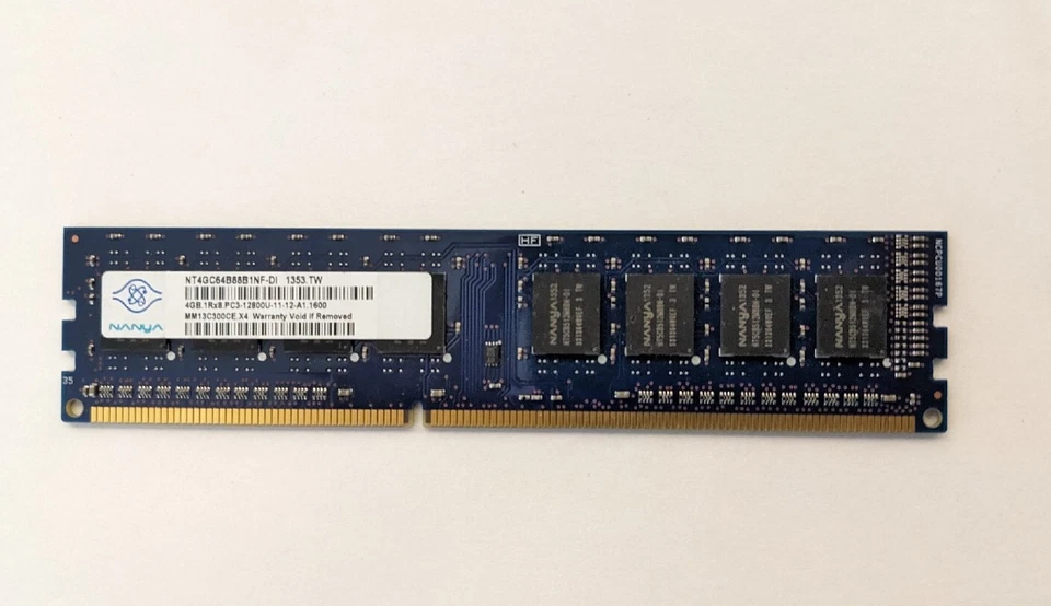 NANYA 4GB 1Rx8 PC3-12800U NT4GC64B88B1NF-DI Desktop RAM Memory - Image 1 of 2