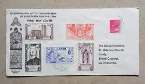 1972 LUNDY ISLAND FIRST DAY COVER STAMPS- ANNIVERSARY OF ST HELENA'S CHURCH - Picture 1 of 1