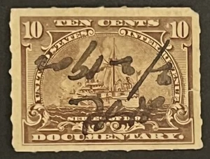 Travelstamps:1898 US Documentary Stamps Scott #R168 “Battleship” 10 cent Used - Picture 1 of 5