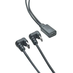 USB 3.1 Type C Female to USB-C Male + Micro Male U Angle Splitter Adapter Cable - Picture 1 of 9