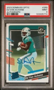 Donruss Optic 2023 - #269 De'Von Achane/199 - Clasificado novato RPS autógrafo PSA 9 - Imagen 1 de 2