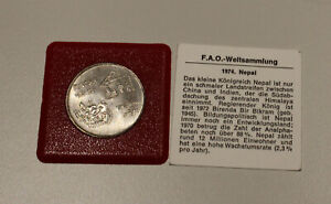F.A.O. Münze Nepal - 10 Rupees 1974 - Silber
