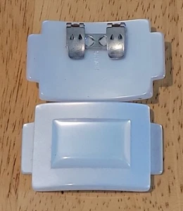 Vtg White Faux Pearlized Lucite Shoe Clips Made in France  - Picture 1 of 6