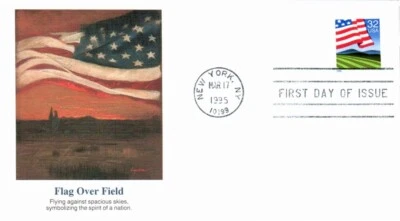 FLEETWOOD - FLAG OVER FIELD MAR 11 1995 NEW YORK NY FIRST DAY COVER (FDC) BX8 - Image 1 of 2
