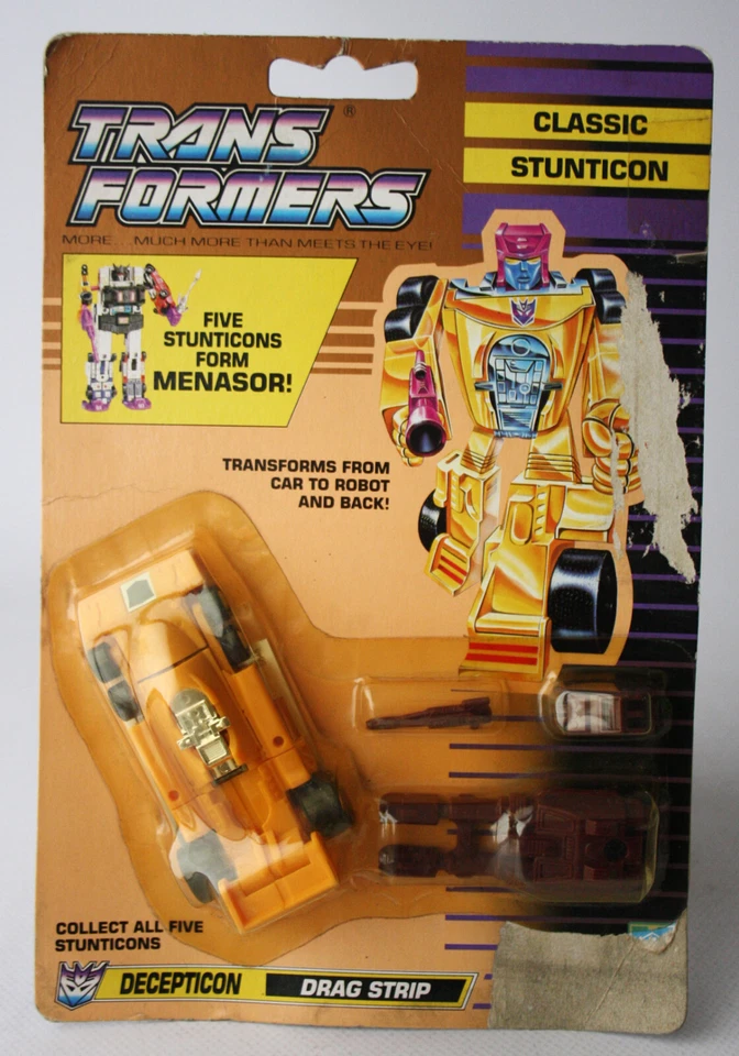 RARE VINTAGE 1989 TRANSFORMERS G1 CLASSIC STUNTICON DRAG STRIP EUROPEAN NEW ! - Image 1 of 4