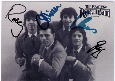 AUTOGRAMM BEATLES REVIVAL BAND  Original Autograph 15x10,5 cm Fanclub J. Lenk - Bild 1 von 2