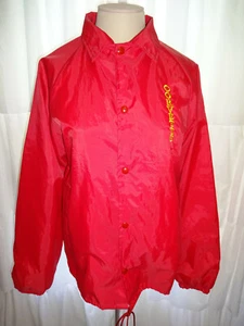 Vintage Red Auburn Sportswear Corvette Windbreaker Jacket S Lined Front Pockets - Picture 1 of 6