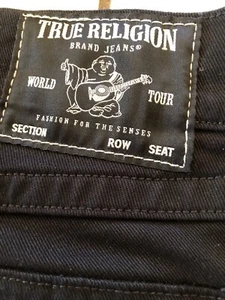 TRUE RELIGION RICKY RELAXED SHORTS JEANS SIZE 30 JET BLACK DENIM NEW WTH TAGS - Picture 1 of 24