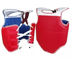 New Martial Arts Chest Guard Reversible Body Protector Taekwondo Sparring Gear - Picture 1 of 5