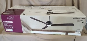 HOME DECORATORS 60" MATTE BLACK INDOOR OUTDOOR CEILING FAN REMOTE LED LIGHT - Picture 1 of 24