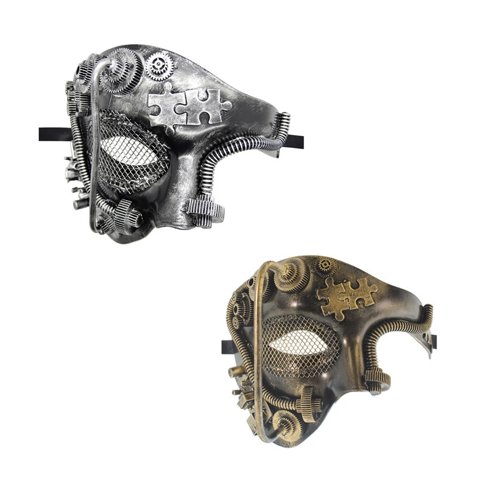 Male Steampunk Phantom Half Face Masquerade Mask Prom Party Venetian Mens Mask - Image 1 of 1