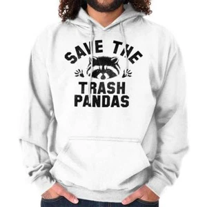 Save The Trash Pandas Adorable Raccoon Gift Hoodie Hooded Sweatshirt Men Women - Picture 1 of 9