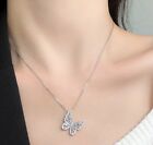 DAINTY Women Girl 925 Sterling Silver Delicate CZ Butterfly Necklace 15.5-17"