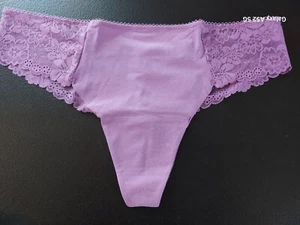 NWT VICTORIA SECRET PINK Lace Inset No-Show Thong Panty XLarge (E23) - Picture 1 of 3