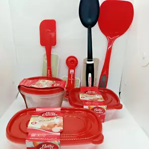Betty Geschirr Paket Aufbewahrungsbehälter (3) + Kunststoff Küchenutensilien (4) Neu mit Etikett - Bild 1 von 6