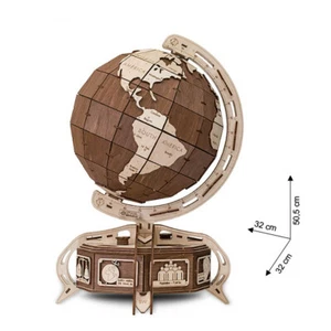 Eco Wood Art - Holz Modellbau The Globe brown Globus braun 393 Teile - Picture 1 of 2