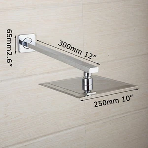 10'' 250MM Square Ultra Thin Slim Rain Rainfall Shower Head - Picture 1 of 8